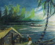 Peinture Africaine Xxème - Scènes animée