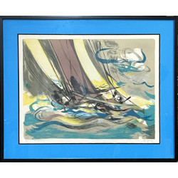 Marcel MOULY (1918-2008) "Régate", litho