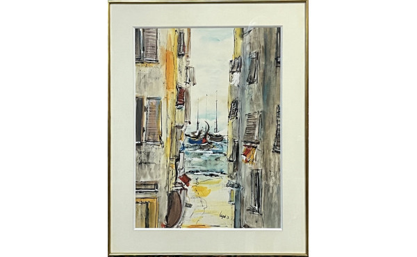Ecole des années 60 "La ruelle menant au