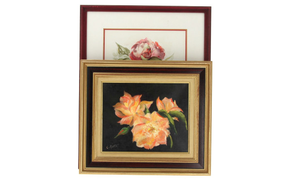 Cecil ROMEY (Xxème) "Roses", huile sur t