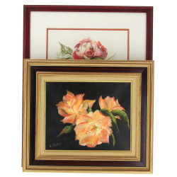 Cecil ROMEY (Xxème) "Roses", huile sur t