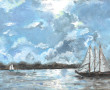 Ecole Xxè-XXIè "Marine", huile sur toile