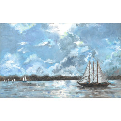 Ecole Xxè-XXIè "Marine", huile sur toile