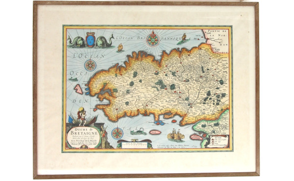 Carte de Bretagne encadrée - "Duché de B