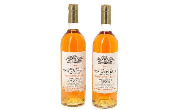 SAUTERNES 1er cru - 2 B Ch SIGALAS RABAU