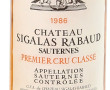 SAUTERNES 1er cru - 2 B Ch SIGALAS RABAU