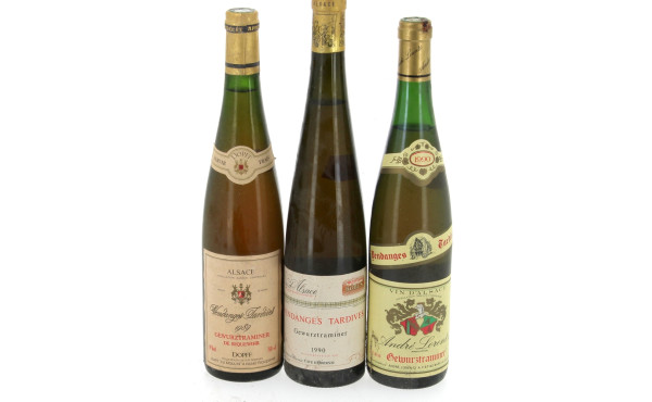 Lot de 7 bouteilles Alsace dont vendange