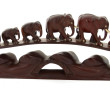 Frise d'éléphants en bois exotique sculp