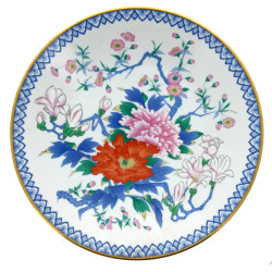 Plat en porcelaine moderne à décor polyc