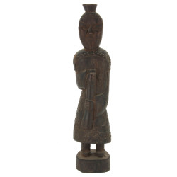 CHINE - Guerrier en bois sculpté, début 