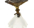 Petit plafonnier ancien en verre et méta