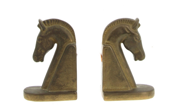 Serre-livres "Tête de cheval" en laiton,