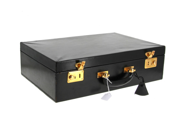 Valisette de voyage vintage en cuir noir