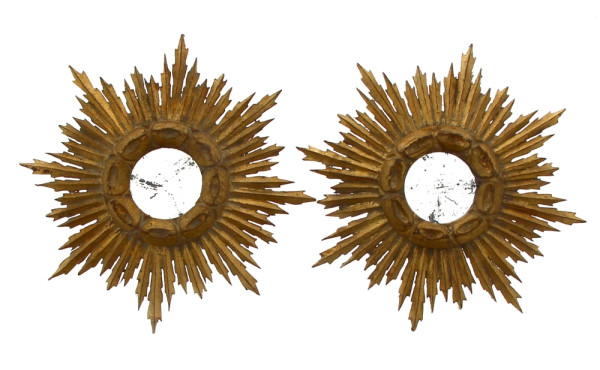 Paire de petits miroirs soleil style mir