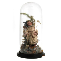 Enfant Jésus en bois peint et tissu, sou