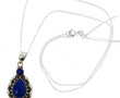 Pendentif en argent sertie de 2 lapis la