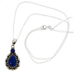 Pendentif en argent sertie de 2 lapis la