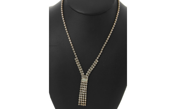 Collier vintage style négligé en strass 