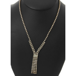 Collier vintage style négligé en strass 