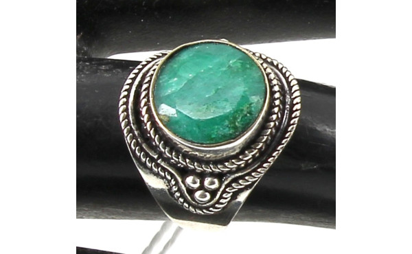 Bague jonc en argent 925ème sertie d'une
