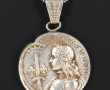 Médaille Jeanne d'Arc en métal argenté, 