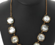 Collier vintage en verre, cuivre et méta