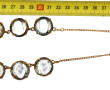 Collier vintage en verre, cuivre et méta