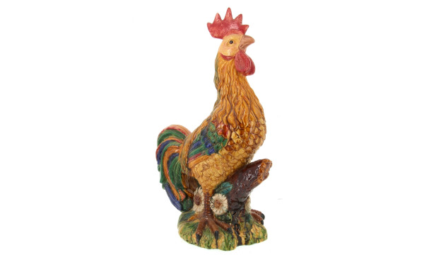 COQ - Important coq en barbotine polychr