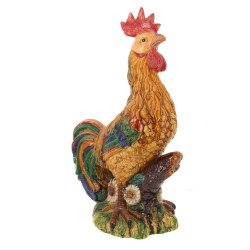 COQ - Important coq en barbotine polychr