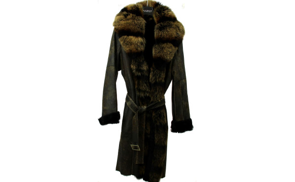 YVES SALOMON - Manteau de dame col renar