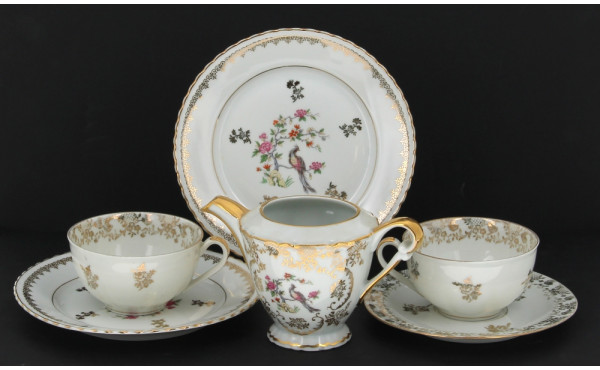 LIMOGES - 6 tasses, 6 sous-tasses, 6 ass