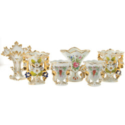 Porcelaine de PARIS XIXème - Lot de 6 va