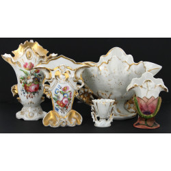 Porcelaine de PARIS XIXème - Lot de 5 va