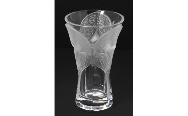 Vase en verre et verre dépoli à décor de