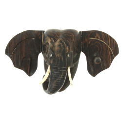 Tête d'éléphant, ébène de Macassar sculp