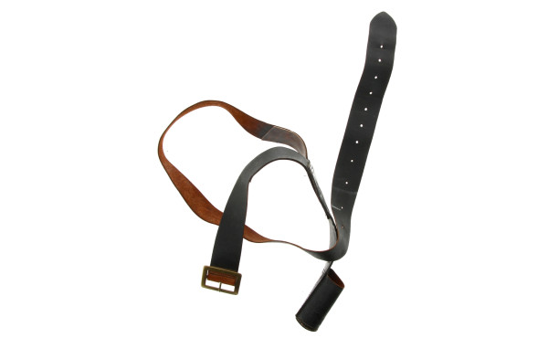 Ceinturon porte drapeau en cuir