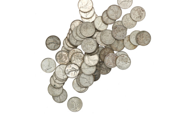 1962 - Lot de 72 pièces de 5 francs arge
