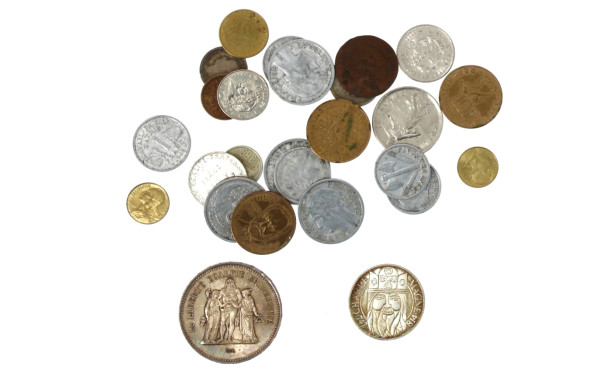 Lot de pièces en argent (une pièce de 50
