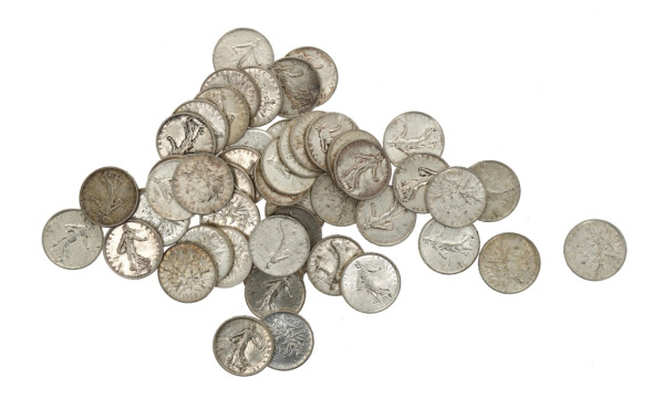 1960 - Lot de 50 pièces de 5 francs arge