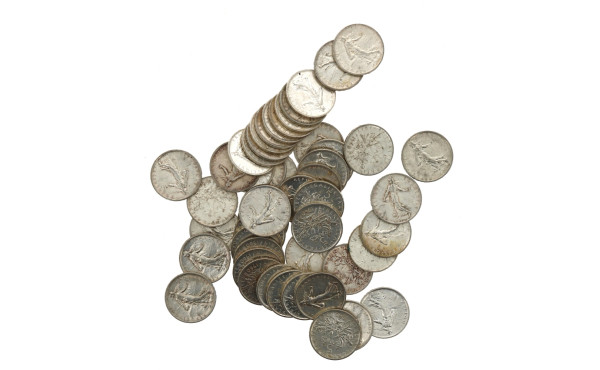 1960 - Lot de 50 pièces de 5 francs arge