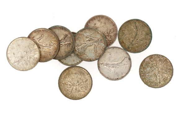 Lot de 10 pièces de 5 F argent