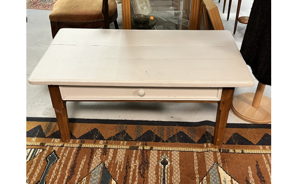 Table basse en bois fruitier en partie r