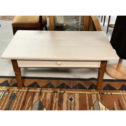 Table basse en bois fruitier en partie r