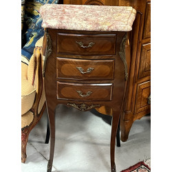 Chevet de style Louis XV en placage, ouv