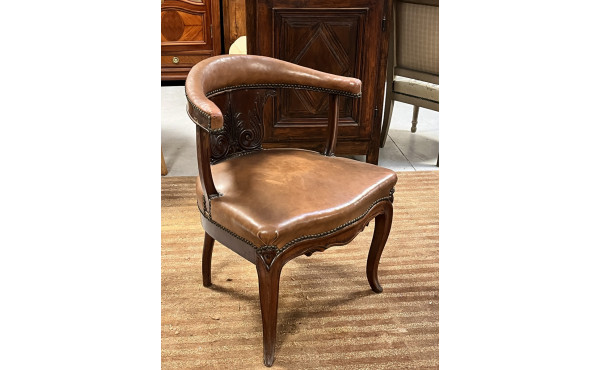 Fauteuil de bureau XIXème en acajou, dos