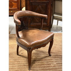 Fauteuil de bureau XIXème en acajou, dos