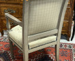Fauteuil en bois laqué gris, assise et d