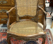 Fauteuil en bois naturel et cannage, épo