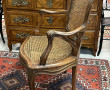Fauteuil en bois naturel et cannage, épo