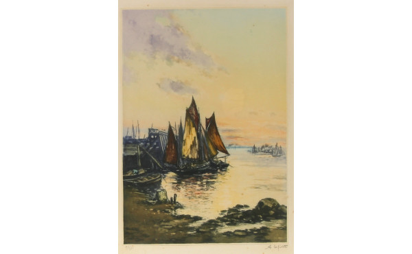 Alphonse LAFITTE (1863-1936) "Marine au 